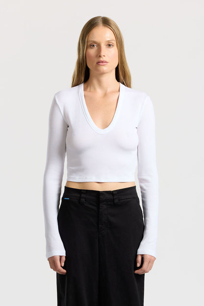 Women Verona Crop U-Neck Shirt - COTTON CITIZEN