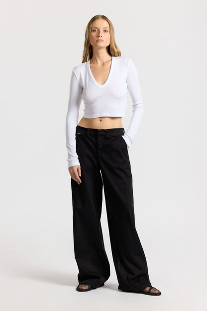 Women Verona Crop U-Neck Shirt - COTTON CITIZEN
