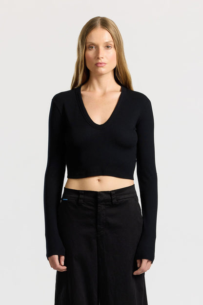 Women Verona Crop U-Neck Shirt - COTTON CITIZEN
