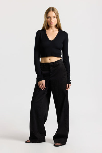 Women Verona Crop U-Neck Shirt - COTTON CITIZEN