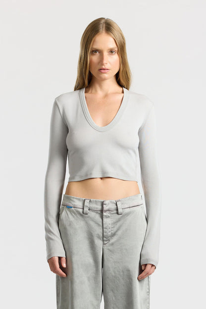Women Verona Crop U-Neck Shirt - COTTON CITIZEN