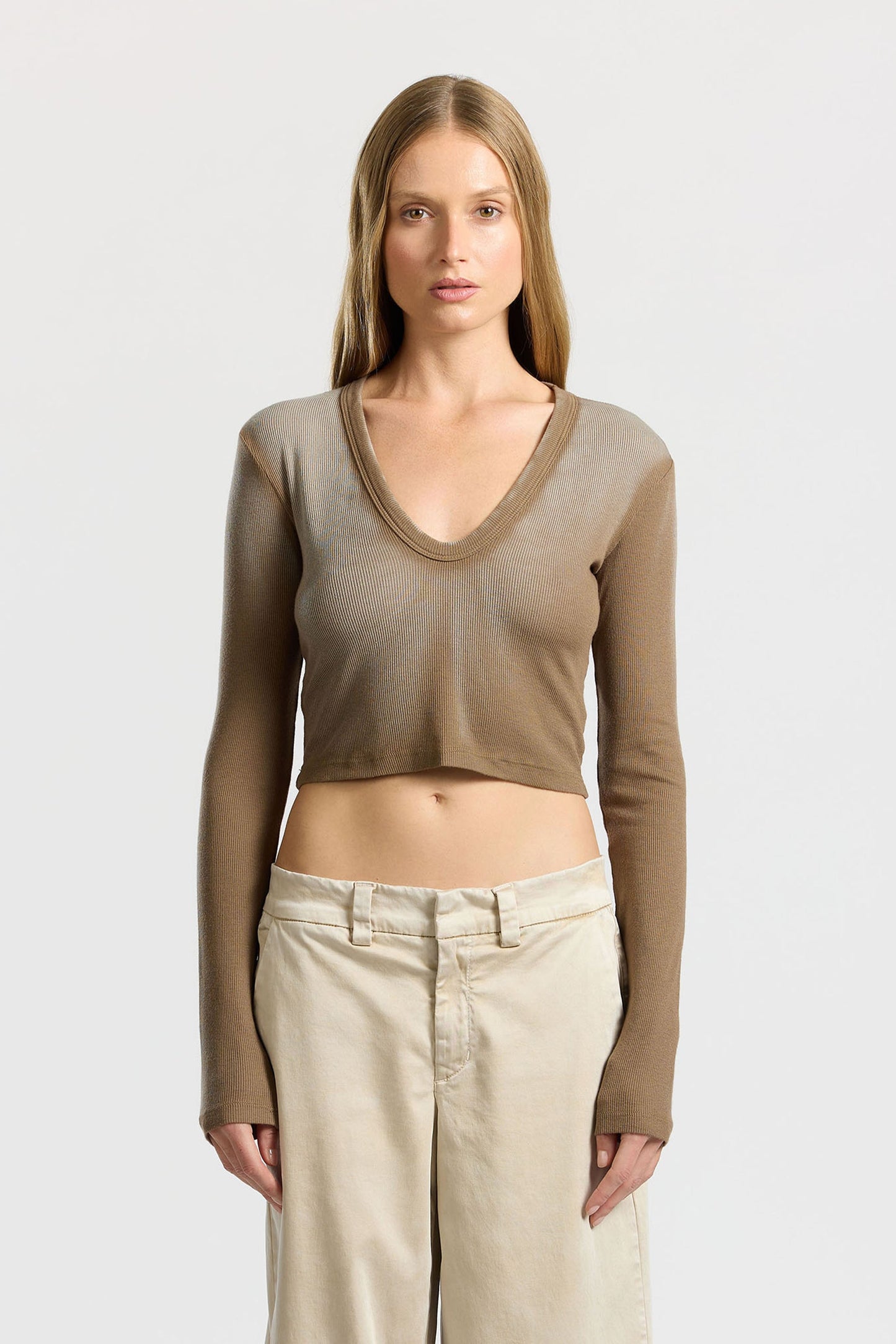 Women Verona Crop U-Neck Shirt - COTTON CITIZEN
