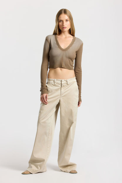 Women Verona Crop U-Neck Shirt - COTTON CITIZEN